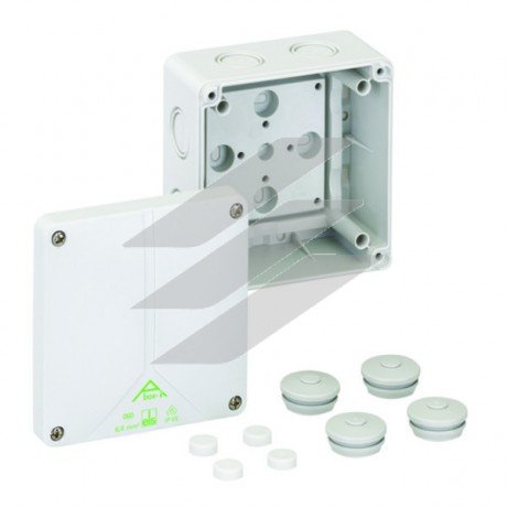 Розподільча коробка Abox-i 060-L (110х110х67), порожня, полікарбонат, метрич. введеня-9 місць (6-М20/М25, 1-М20, 2-М16 на днищі), IP65, Spelsberg
